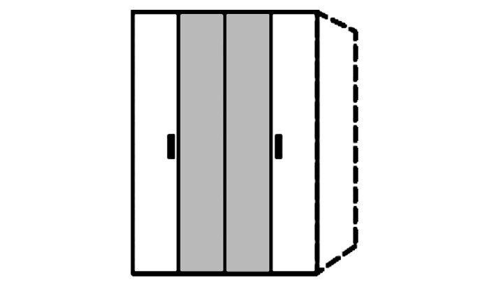 4 Door 2 Mirror Wardrobe (bi-fold)