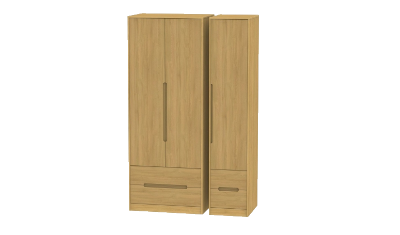 3 Door 4 Drawer Tall Wardrobe